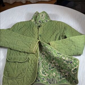 Reversible green corduroy & quilted Paisley Small blazer Excellent condition